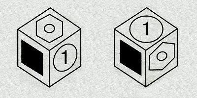 Тест на iq №7. Вопрос №30. Два шестигранных куба.
