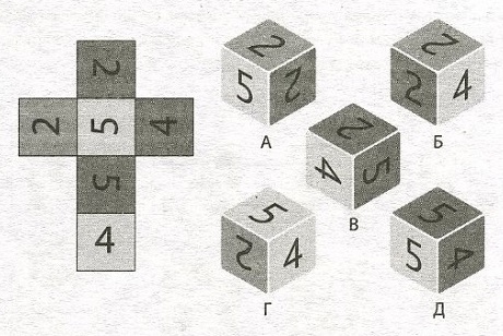 Загадки, логические задачи, головоломки. На креативность мышления. Средней сложности. Задание №23. Собери кубик.